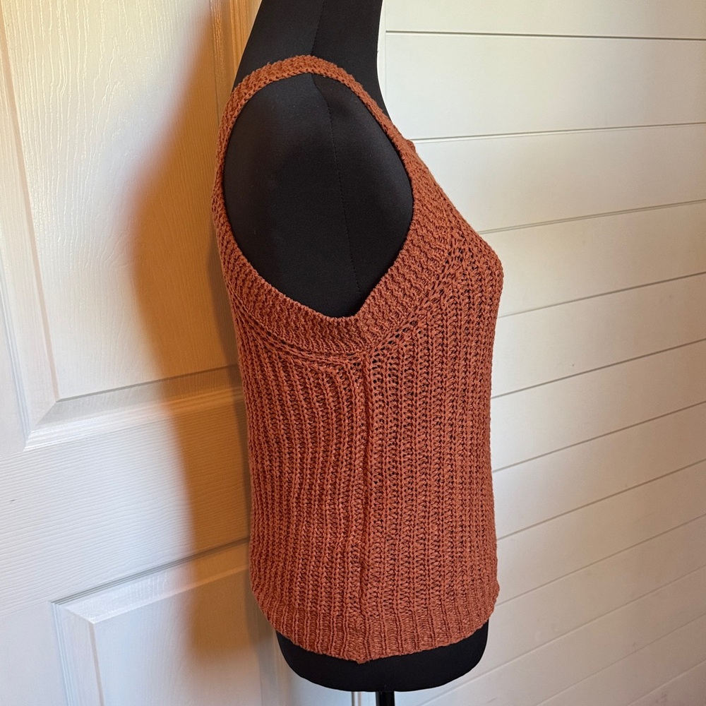 Cozy Casual Rust Knit Racerback Tank Top - Picture 2 of 6